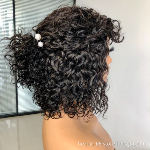 September Promotion 180% density finger wave machine bob wig Wholesale price 100% human hair Brazilian wig for black woman
